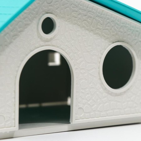 Rodent House Collective "Nora" 9 x 13 x 10, white with a turquoise roof-4