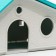 Rodent House Collective "Nora" 9 x 13 x 10, white with a turquoise roof