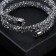 Bracelet-spring "Chantal" 2 rows, color silver, d = 7 cm