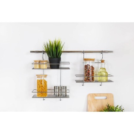 Railing shelf is straight, 2-tier, 38 × 26.5 × 11.5 cm, d = 25 mm, chromium color-2