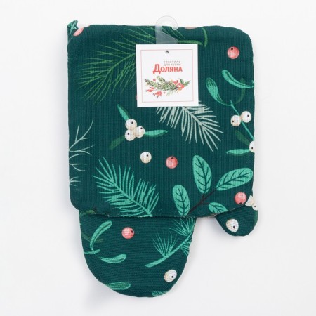 Kitchen set of NEEDLAS: mittens 20x27 cm, take 19x19 cm, 100% cotton-5