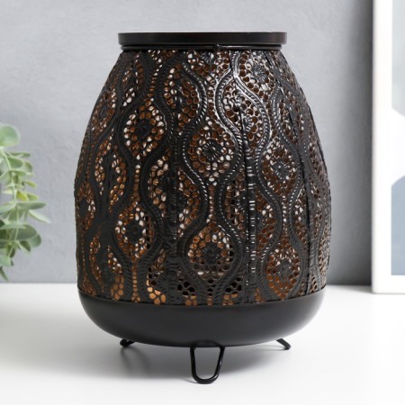Summary Metal for 1 candle "Arab night" Black with gold 22x15.5x15.5 cm-2
