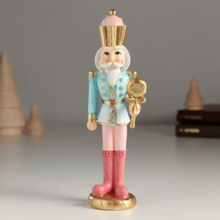 Polystone souvenir "Nutcracker in a blue uniform, with a candy" 5x4.5x16.5 cm