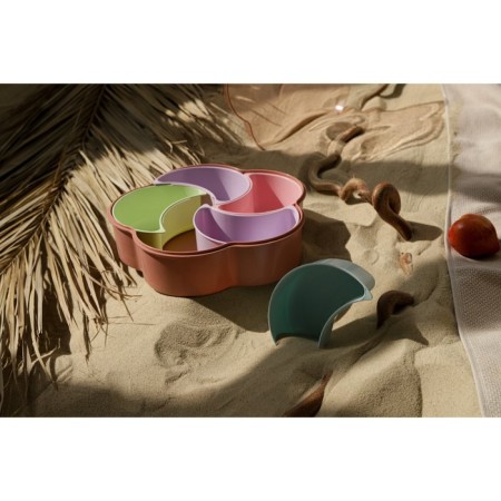 Menzhitsa with the Baroque lid, 26 × 25 × 7 cm, 5 removable cells, color mix-7