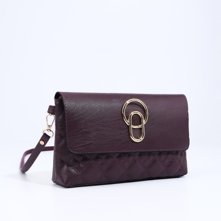 Magneta bag, long belt, purple color-3