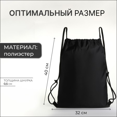 Bag for shoes on the lace, black color-1