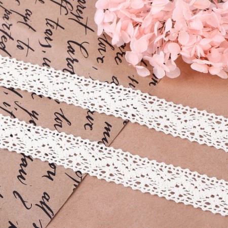 Knitted lace, 20 mm × 10 ± 1 m, white color-1