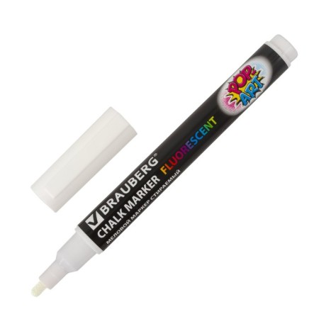 MARKER CHLOVA BRAUBERG "Pop-Art", 3.5mm, white. Washed, d/smooth surfaces 151519