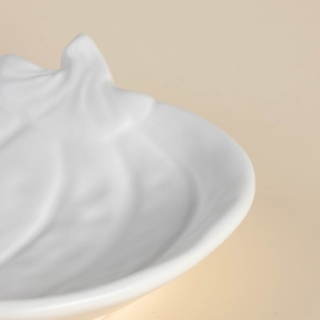 SL Home plate "Autumn Breeze", 16 × 14.5 × 3.3 cm, ceramics, white color-3