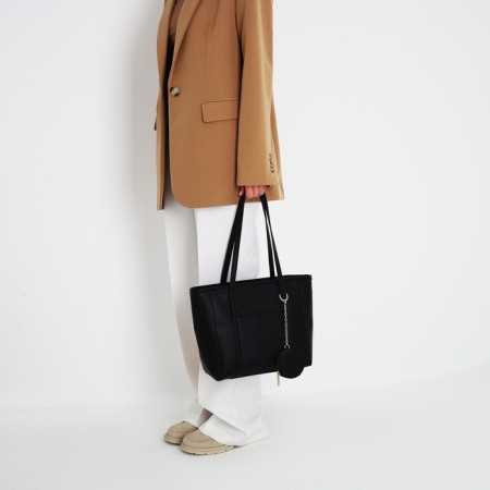 Bag Female Tout with zipper, black color-8