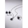 Set 3 objects: earrings, pendant, dimensionless "Edel" flowers, blue color in silver, 50 cm