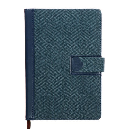 Organizer, A5, 128 sheets, a cage, the cover of the leatherette, with a knife, "patterns", blue