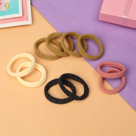 Hair gum "Cindy" (set 10 pcs) classic shine, mix-1