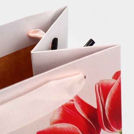 Gift package for a bottle, packaging, "Happy Spring", 13 x 36 x 10 cm-4