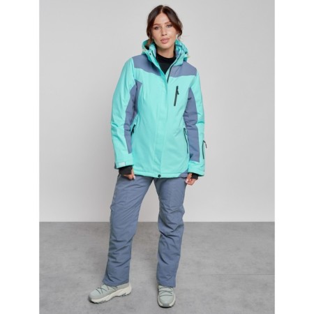Ski costume female winter, size 42, turquoise color-5