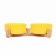 Double ceramic bowls on a stand of 2 x 450 ml 28.5 x 15.5 x 7 cm, yellow