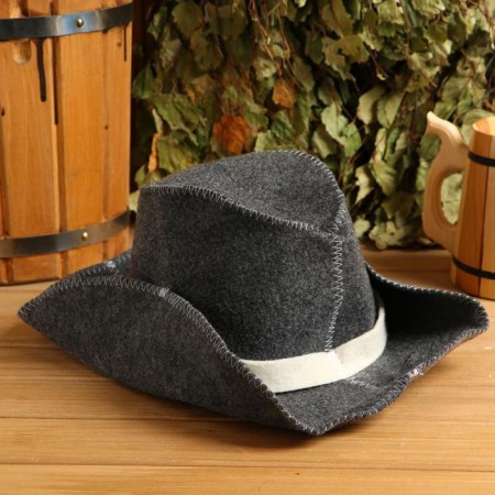 Cowboy Bath cap, felt, gray