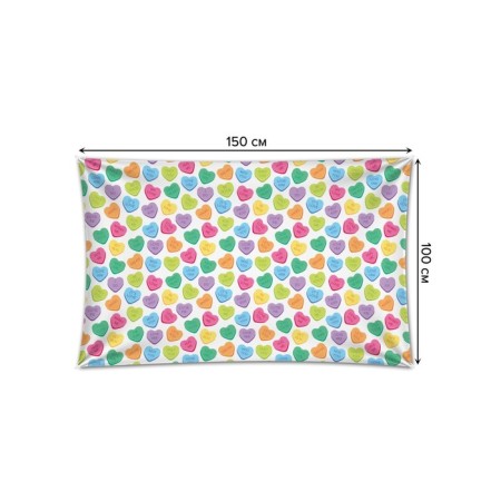 Decorative panel with photo printing "Rainbow of hearts", horizontal, size 100x150 cm-1