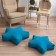 Decorative pillow "Stars", size 65x65x20 cm, turquoise color