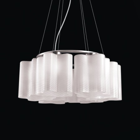 Suspended chandelier ST LUCE. SL117.503.06. ONDE. 6x60 watts, E27, 52x52x22 cm, silver color