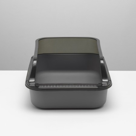 Toilet with transparent sides with a scoop and filter, 40 x 28 x 16 cm, gray-5