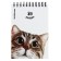 Notepad on spirals A6, 80 sheets, cage, erichkruuse "cats", cardboard cover, offset unit, 100%whiteness, mix