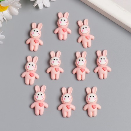 Decor for creativity Plastic "Pink Bunny with a Heart" 3x1 cm-1
