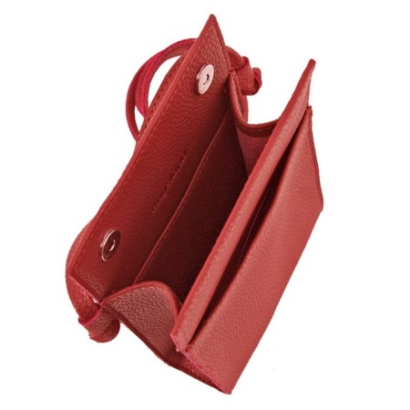 Women's bag B2812-77140, red color, genuine leather, 13x6x22 cm-1