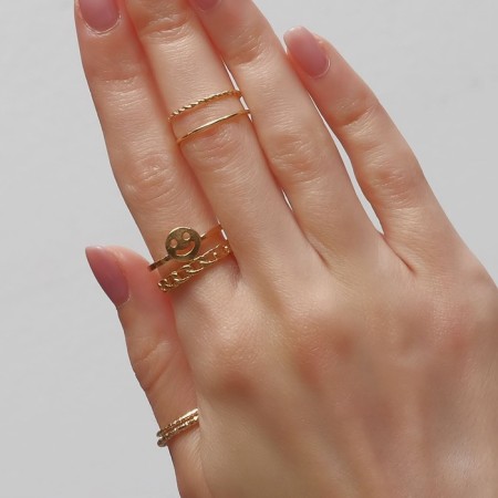 Ring set 5 pieces "perfect fingers" sophistication, color gold-1
