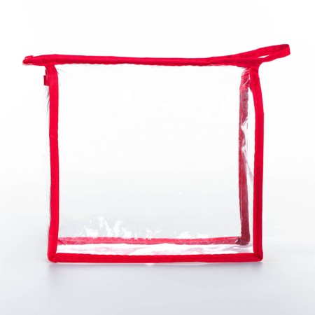 Lightning cosmetic bag, red/transparent color-2