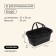 Folding basket for picnic, 47x26x24 cm, table 45x29x17 cm, black color