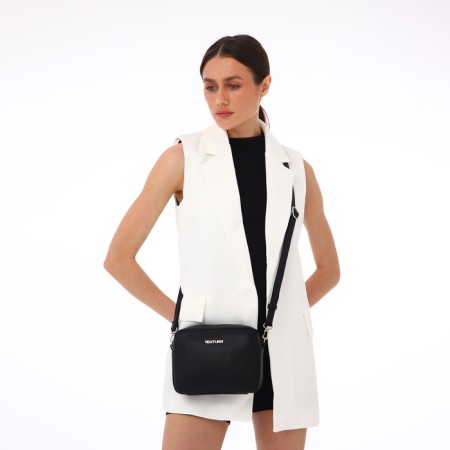 Women's bag over the shoulder Textura, small size, black color-7