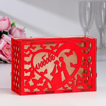 Wedding Bank "Love", red, prefabricated, 24x10x16 cm