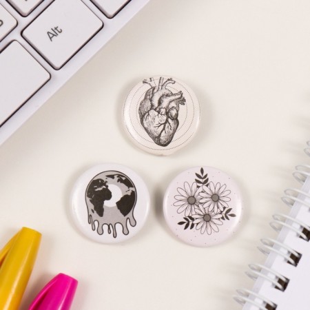 Icons sunset set 3 pcs d = 25 mm "black and white" 7x7 cm-2