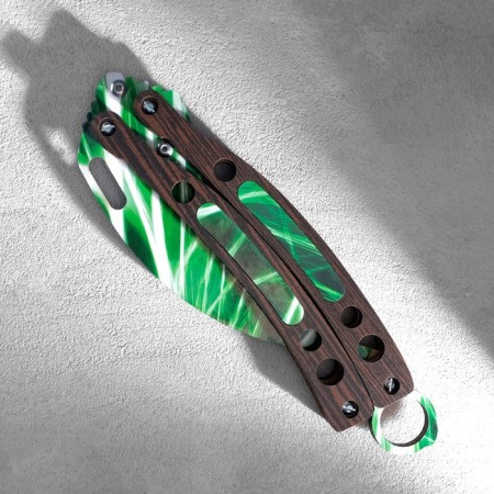 Wooden souvenir "Babochka. Cerambit", Green-2