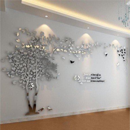 Interior stickers "tree", mirror, decor on the wall, panel 130 x 250 cm
