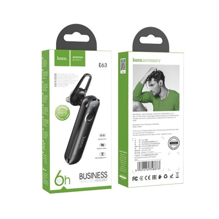 Wireless Bluetooth Carnetizer Hoco E63, BT5.0, 70 mAh, microphone, black-5