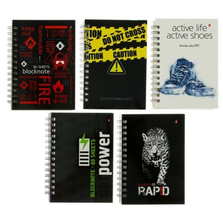 A6 notebook, 80 sheets on the crest, cover of laminated cardboard, mix