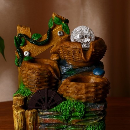 Three baskets fountain 11x15x21 cm (with backlight)-1