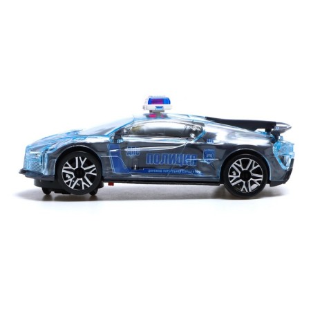 Carzy Race, Police, Russian voice acting, light, works from batteries, gray color.-1