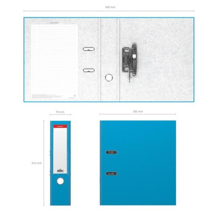 A4, 70 mm, Erichkrause "Neon" folder, with arched mechanism, blue-3