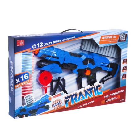 Frantic blaster shoots with soft bullets, complete with targets, blue color-5