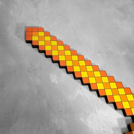 Wooden souvenir "Sword", 19.5x56.5x1.2 cm, pixel, golden-2