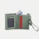 Women's wallet on the button, green color