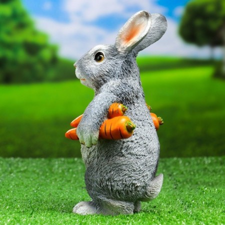 Garden figure "Bunny carries carrots" 9x13x22cm-1