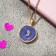 Pendant "Art" crescent, blue in gold, 40 cm