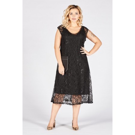 Female dress, size 50, black color-1