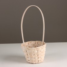 Wicker basket, d13x9xh330cm, white, bamboo