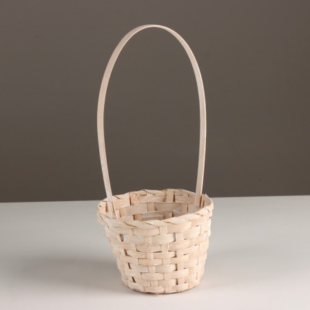 Wicker basket, d13x9xh330cm, white, bamboo
