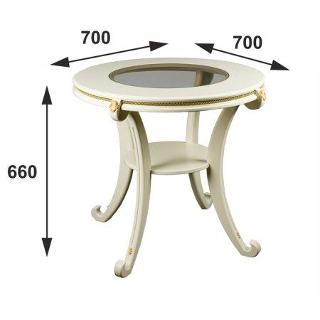 Gloria Gloria table, 740x740x650, oak champagne-1